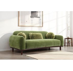 Mellone Olive Green 84" Sofa with Pillows