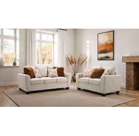 Enea Taupe Living Room Set with Pillows