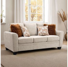 Enea Taupe Living Room Set with Pillows
