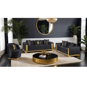 Valdosta Black 92" Sofa with Pillows