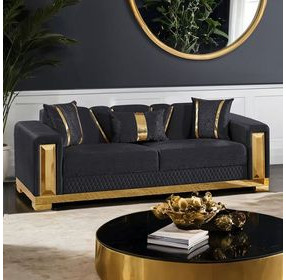 Valdosta Black Living Room Set with Pillows