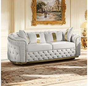 Adelpha Beige Living Room Set with Pillows