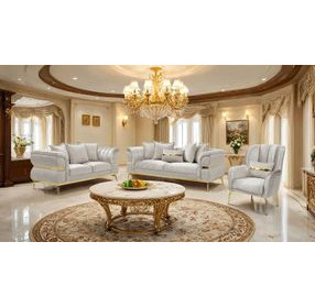 Charlevoix Beige 89" Sofa with Pillows