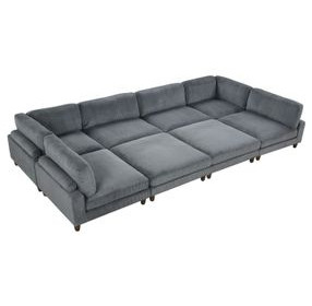 Dagenham Gray 178" Modular Sectional with Sleeper