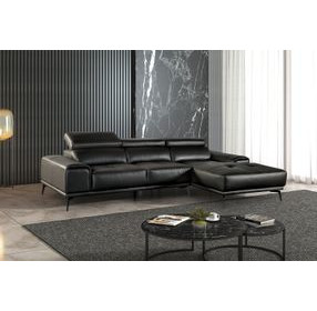 Vadso Black 111" RAF Sectional with Adjustable Headrest