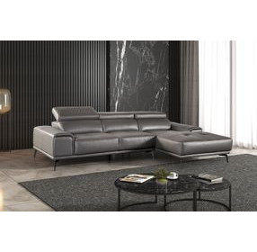 Vadso Dark Gray 111" RAF Sectional with Adjustable Headrest