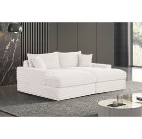 Tavedestrand White 94" Double Chaise Sofa