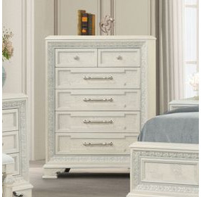 Stella Mia Creamy White 6 Drawer Chest