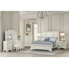 Stella Mia Creamy White Queen Panel Bed