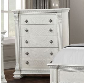 Promenade Wire Brushed White 5 Drawer Chest
