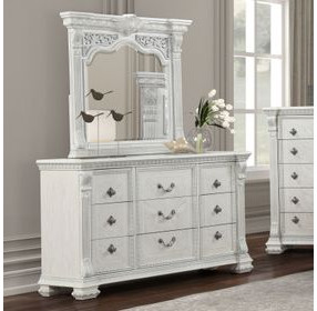 Promenade Wire Brushed White 9 Drawer Dresser