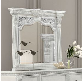 Promenade Wire Brushed White Rectangular Dresser Mirror