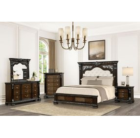 Promenade Espresso King Upholstered Panel Bed