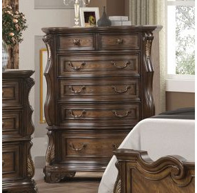 Leovanni Dark Brown 6 Drawer Chest