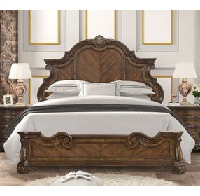Leovanni Dark Brown Panel Bedroom Set