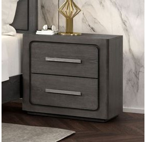 Crowthorne Warm Gray 2 Drawer Nightstand with USB Charging