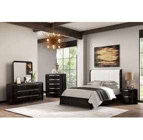 Osterley Black Upholstered Panel Bedroom Set