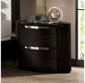 Osterley Black 2 Drawer Nightstand