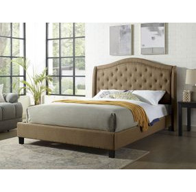 Carly Brown Full Upholstered Platform Bed