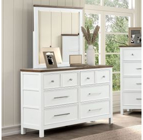 Pinetop White and Dark Brown 6 Drawer Dresser