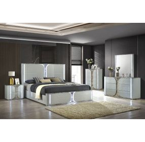 Cleburne Light Gray 5 Drawer Chest with LED