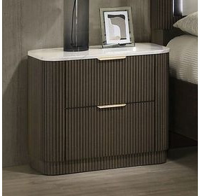 Merthyr Dark Walnut and White 2 Drawer Nightstand