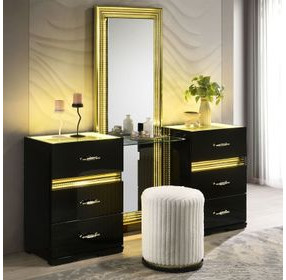 Lucida Black Vanity with Mirror and LED