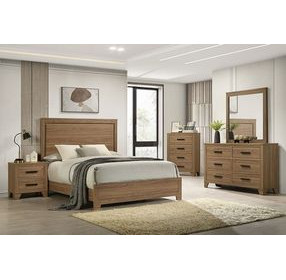 Panelli Walnut Panel Bedroom Set