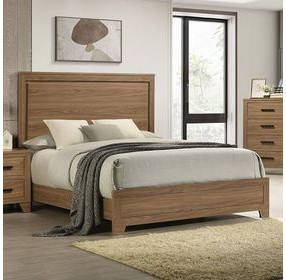 Panelli Walnut King Panel Bed