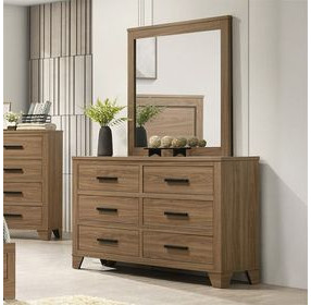 Panelli Walnut 6 Drawer Dresser