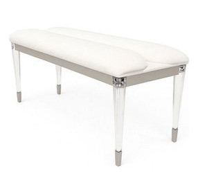 Sheridan White 54" Upholstered Bed Bench