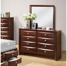 Zosimo Dark Cherry Rectangular Dresser Mirror
