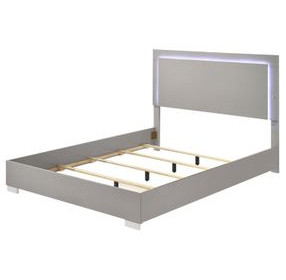 Sinistra Light Taupe Platform Bedroom Set with LED Light