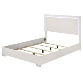 Sinistra White Platform Bedroom Set with LED Light