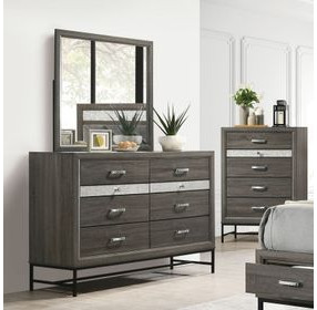 Voleta Gray Rectangular Dresser Mirror