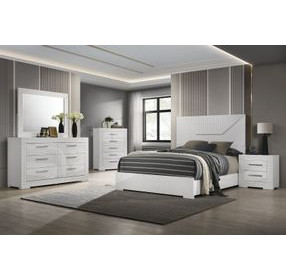 Whitby White Panel Bedroom Set with LED Light