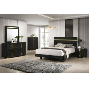 Lillestrom Black and Gold 5 Drawer Chest