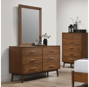 Tromso Walnut Rectangular Dresser Mirror
