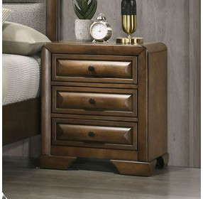 Caerwys Brown 3 Drawer Nightstand