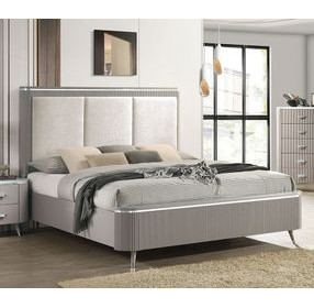 Aldridge Light Gray Upholstered Panel Bedroom Set
