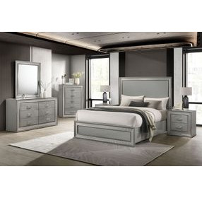 Cassiopeia Metallic Gray Panel Bedroom Set