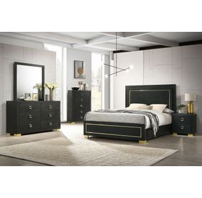 Latimer Black Low Profile Bedroom Set with LED Light