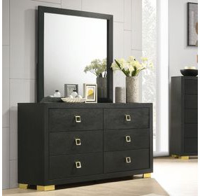 Latimer Black 6 Drawer Dresser
