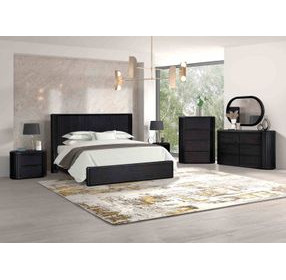 Hildesheim Black King Fluted Panel Bed