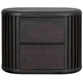 Hildesheim Black 2 Drawer Nightstand with USB Charging and LED