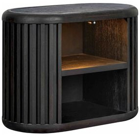 Hildesheim Black Open Nightstand with LED and USB Charging