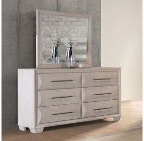 Hinwitz White Oak 6 Drawer Dresser