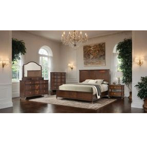Westerham Dark Cherry Panel Bedroom Set with LED