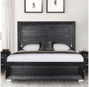 Ashbourne Black Panel Bedroom Set with LED Light