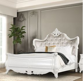 Valentini White Sleigh Bedroom Set